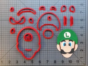 Super Plumber Video Game - Green Plumber Head 266-A031 Cookie Cutter Set - Picture 1 of 2