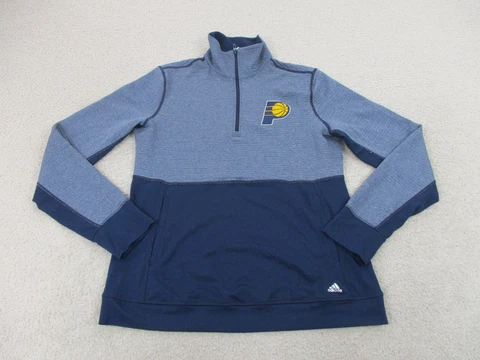 Indiana Pacers Sweater Adult Small Blue Yellow Basketball Adidas Sweatshirt Mens Cover