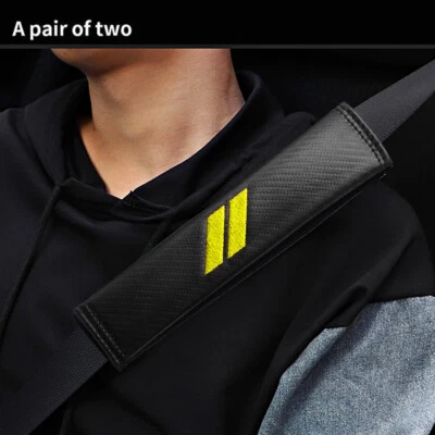 2x Funda de almohadilla amarilla para cinturón de seguridad para automóvil para accesorios Dodge Charger Foto 1 de 4