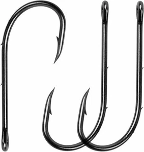 Lot 200pcs Baitholder Hook Jig Big Fishing Hooks Black HIgh Carbon Steel Fishook - Picture 1 of 35