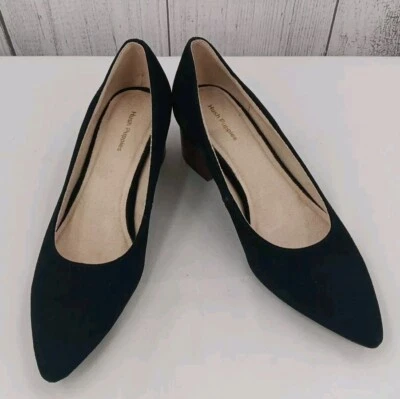 Salto Hush Puppies Sofie Pumps Feminino 7.5 Preto Camurça Bloco Escritório Carreira Saltos - Imagem 1 de 4