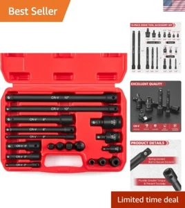 Drive Tool Accessory Set 18pcs Chrome Vanadium Steel Impact Socket Adapters - Picture 1 of 9