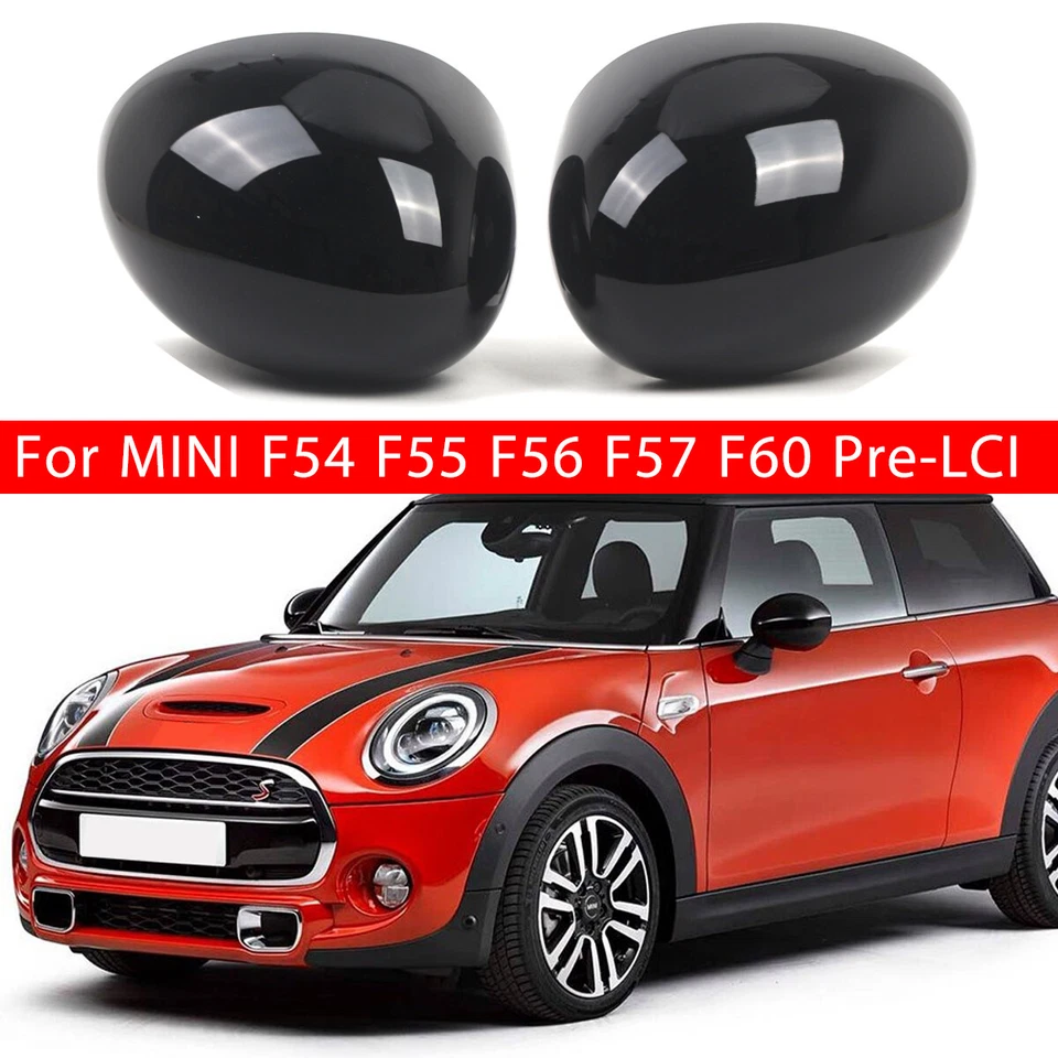 Tapa de cubierta de espejo retrovisor lateral negro brillante para BMW MINI Cooper F55 F56 F57 F60 LHD Foto 1 de 4