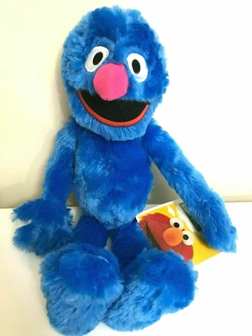 New Sesame Street Grover Large 14 inch Plush Blue Soft Toy. Licensed Cover