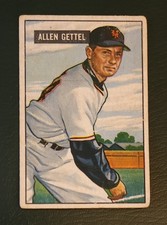 1951 Bowman #304 Allen Gettel  - New York Giants - High #'d SP - GD/VG.