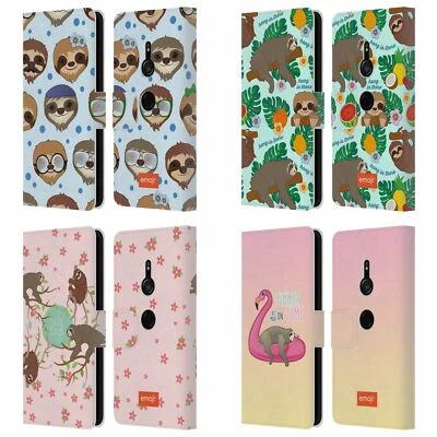 OFFICIAL emoji® SLOTH LEATHER BOOK WALLET CASE COVER FOR SONY PHONES 1 - Image 1 of 4