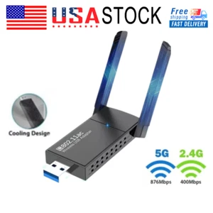 1300Mbps USB 3.0 Wireless Wifi Adapter Long Range USB Dongle Dual Band - Picture 1 of 14