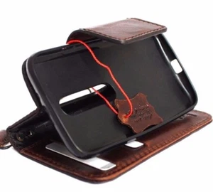 genuine natural leather Case for Motorola Moto G 3rd gen book cover magnetic new - Picture 1 of 6