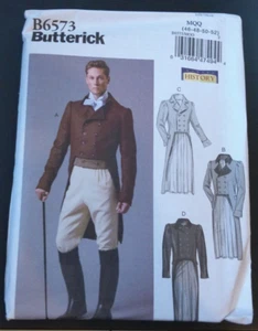 Butterick Costume Pattern B6573 Men MAKING HISTORY Dbl Breast Coat w/Tails 46-52 - Picture 1 of 3