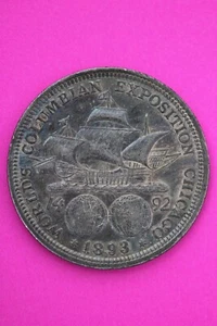 1893 Columbian Chicago Worlds Exposition Commemorative Silver Half Dollar 20 - Picture 1 of 4