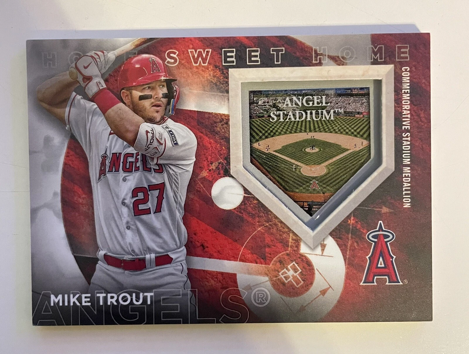 2024 Topps Series 1 Mike Trout Home Sweet Home Stadium Medallion Black #099/299