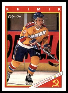 1991-92 O-Pee-Chee Sharks & Russians Inserts Andrei Kvartalnov Khimik