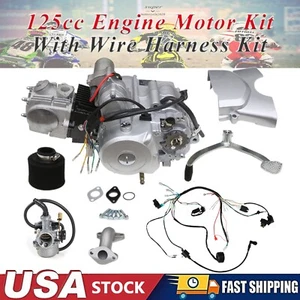 125cc Semi Auto Engine Motor Kit + Wire Harness Kit For ATV Quad Buggy Go Kart - Bild 1 von 13