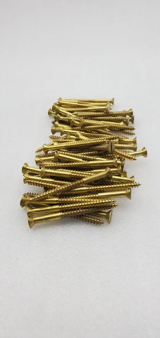 10 X 2-1/2" Brass Slotted Flat Head Screw New Old Stock As Pictured Cover