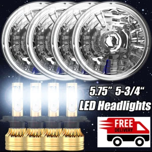 5.75" 5-3/4 inch Round LED Headlights High-Low for Ford Galaxie 500 1962-74 - Picture 1 of 21