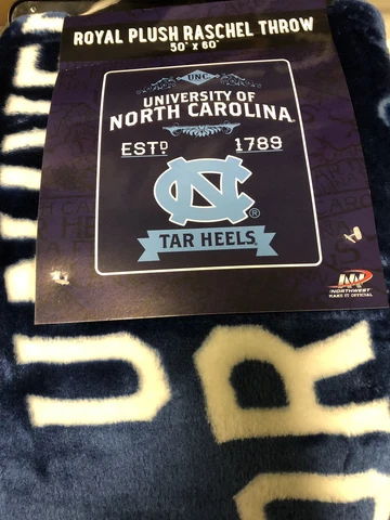 North Carolina ( UNC ) Tar Heels 1789 NCAA Northwest Raschel Throw 50 X 60 Cover