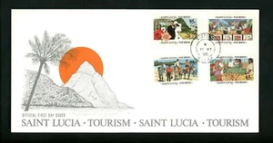Postal History St. Lucia FDC #1038-1041 Tourism horses Jazz Music wedding 1996 - Picture 1 of 2