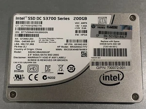 HP Intel 200GB DC S3700 SSD 2.5 SFF SSDSC2BA200G3P MK0200GCTYV HPE G8 G10 G7 G9 - Picture 1 of 3