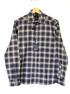 Hackett Men's Shirt Check Slim Fit Blue Medium Double Faced Plaid - Picture 1 of 5