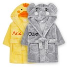 Personalised Embroidered Baby Robe Dressing Gown Hood Toddler Baby Gift Boy Girl