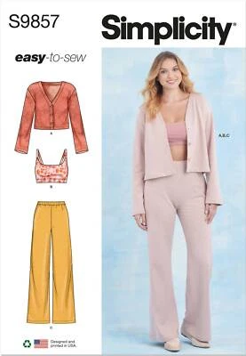 Schnittmuster Bequemkombi Top, Jacke und Hose Simplicity s9857 30-52 - Bild 1 von 4