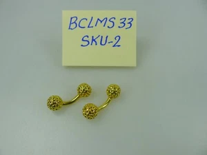 Cufflinks Gold Plated Steel, Dumbbells - Picture 1 of 2
