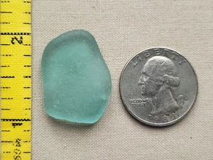 GENUINE BEACH SEA GLASS SURF TUMBLED TEAL GREEN BLUE OCEAN FROSTED PENDANT V4 - Picture 1 of 8