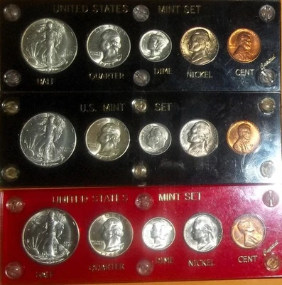 1941D,45S,46D BU-GemBU, Mint Sets Beautiful key date Sets from 40,s - Image 1 of 4