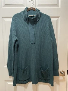 Soft Surroundings Women's Sweater XL Highland Cotton Pocket Snap Long Sleeve - Picture 1 of 11