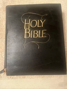Vintage 1962 oversized Holy Bible Large Print BIBLE KJV The Southwestern Company - Foto 1 di 11