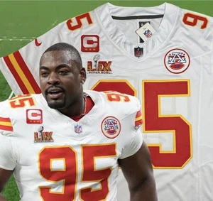 Camiseta grande Chris Jones #95 Vapor FUSE Super Bowl LIX 59 Elite Quality Chiefs - Imagen 1 de 16