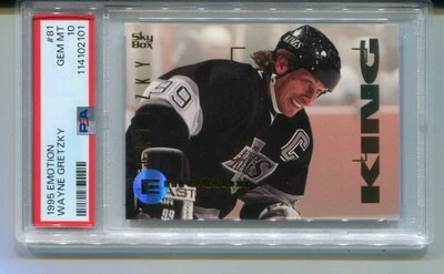 1995 Skybox Emotion Wayne Gretzky Los Angeles Kings #81 PSA 10 - Image 1 of 2