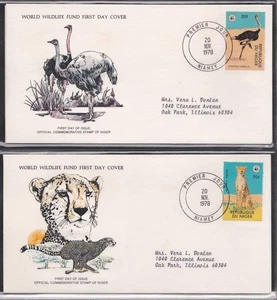 NIGER 1978 3 COPERTINE PRIMO GIORNO FONDO MONDIALE FAUNA SELVATICA WWF + CARD + CACHET - Foto 1 di 3
