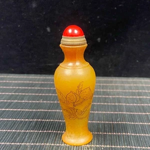 Chinese Natural Shoushan Stone Handcarved Peach Statue Seal Snuff Bottle 90050 - Bild 1 von 8