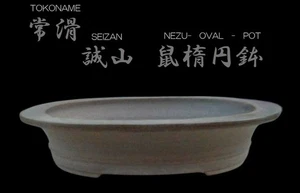 Japanische Bonsaischale TOKONAME NEZU unglasiert ovale Form extra groß B44cm SEIZAN - Bild 1 von 7