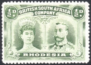 Rhodesia 1910-13 ½d bronze-green, P.14, Double Head, SG.121a, mint, cat.£40 - Picture 1 of 1