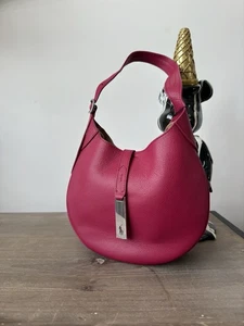 Polo RALPH LAUREN Polo ID Leather Small Shoulder Bag Moon Raspberry Pink Red - Picture 1 of 21
