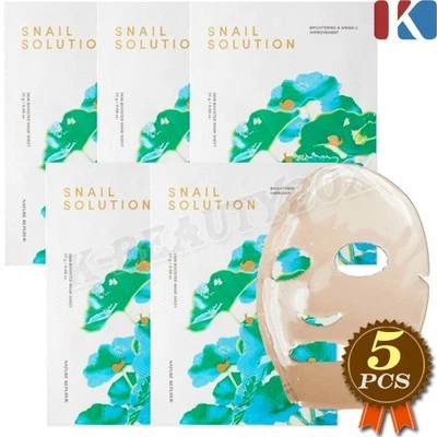 NATURE REPUBLIC Snail Solution Skin Booster Mask Sheet 25g x 5pcs Premium Mask - Image 1 of 4