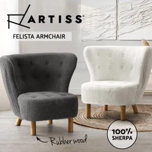 Artiss Armchair Lounge Accent Chair Armchairs Couch Chairs Sofa Bedroom Boucle - Picture 1 of 33