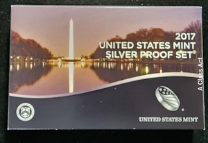 2017 S Silver 10 Coin Proof Set US Mint Original Box OGP and COA Complete. T8109 - Picture 1 of 4