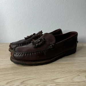 Allen Edmonds Brown Kingfield Leather Slip On Moccasin Loafers Mens Size 10 D - Picture 1 of 11