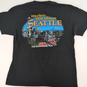 VINTAGE Y2K HARLEY DAVIDSON TSHIRT SEATTLE WASHINGTON SIZE LARGE. A43 - Picture 1 of 6