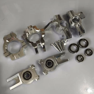 Alloy Front + Rear wheel hub carrier + Castor block for Rovan LT LOSI 5IVE-T 6ps - Picture 1 of 8