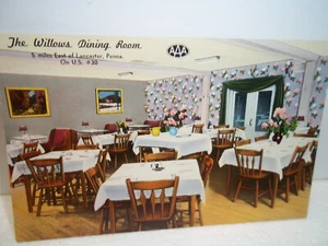 Vintage Postcard Willows Dining Room Lancaster Pennsylvania Unposted - Picture 1 of 2