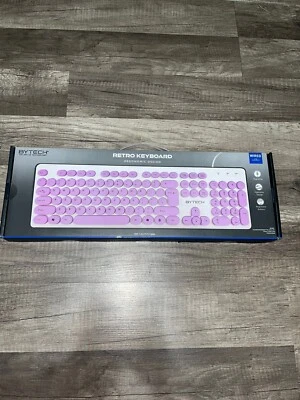 BYTECH Retro Keyboard Ergonomic Design - Pink - Image 1 of 3