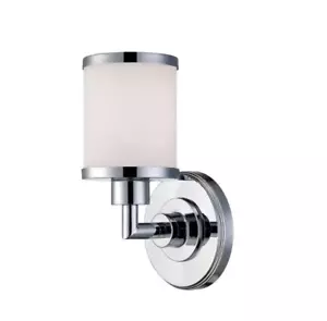 Millennium Lighting 1-Light Chrome Wall Sconce with Etched White Glass 221-CH - Picture 1 of 7