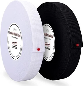 Banda elástica para coser 16 yardas 2 rollos de punto bandas elásticas para coser cintura - Imagen 1 de 4
