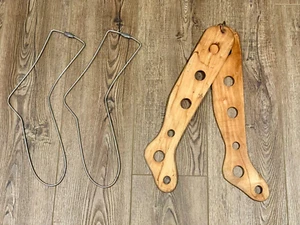 1 Set Antique Children's Wooden Sock Stretchers & 1 Set Adult Wire Sock Forms - Picture 1 of 7