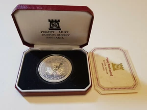 Pobjoy Mint Isle of Man Silver Proof Coin - 1952-1977 Jubilee Crown + Case COA - Picture 1 of 7