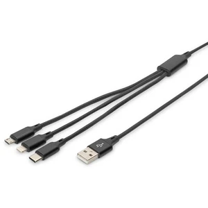 3-in-1 Charger Cable USB DIGITUS AK-300160-010-S (4016032467113) 1m - Bild 1 von 5